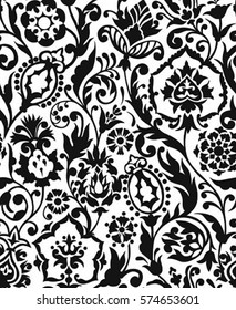 vintage classic flower seamless pattern.