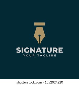 Vintage Classic Fountain Pen, Signature, Write Logo Design