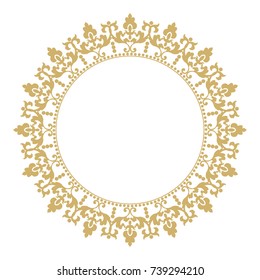 Vintage classic frame. Damask design. Vector baroque element. Perfect as invitation or announcement.