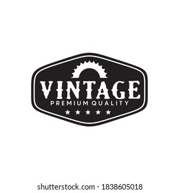 Vintage classic industrial logo design vector template