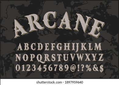 vintage classic lettering, alphabet font, typeface vector design, gray style background