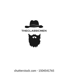 Vintage The Classic Man Silhouette logo design illustration - vector