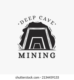 Vintage clásico de la Cueva Minera vector sobre fondo blanco