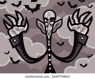 vintage classic monster bald vampire 