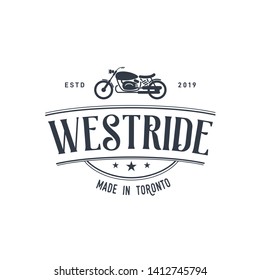 Vintage classic motorcycle illustration logo design
