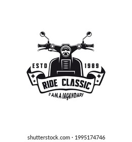 Vintage Classic Motorcycle Logo Design Monochromeemblemride Stock ...