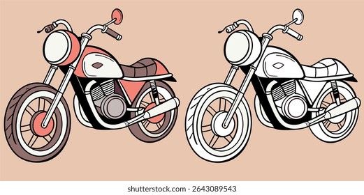 Vintage classic motorcycle vector illustration