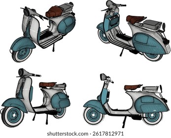 vintage classic old motorcycle design illustration vector sketch