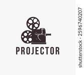 Vintage classic projector logo vector on white background