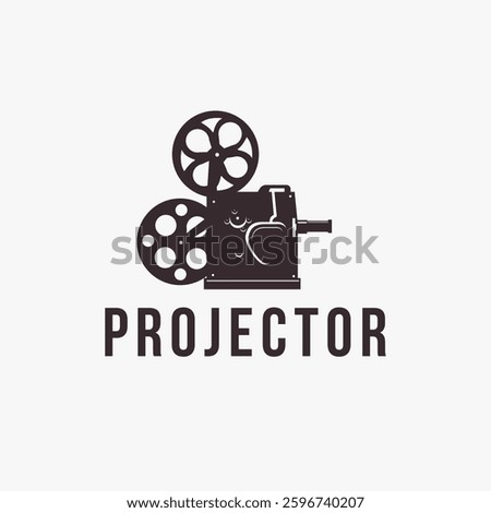 Vintage classic projector logo vector on white background