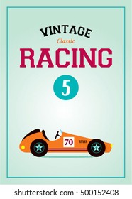 vintage classic racing car poster vector