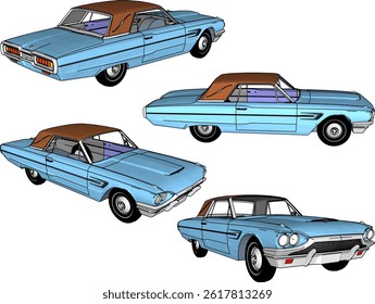 vintage classic racing sports car design illustration vector sketch