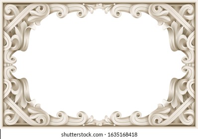 Vintage classic rococo baroque frame. Vector graphics. Luxury frame for painting or postcard cover