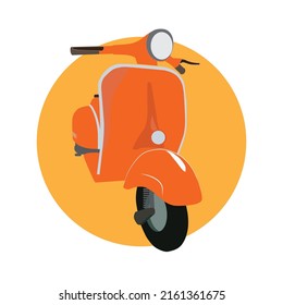 ilustrador vintage de vectores de scooter clásico
