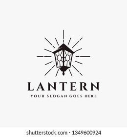 Vintage Classic Shinning Streetlamp Lantern Logo Icon Vector Template On White Background, Lead The Way Logo Design