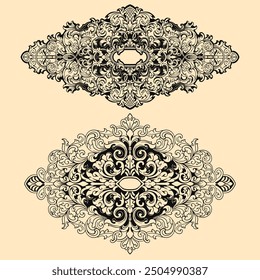 Vintage Classic Style Engraved Ornament Color Editable