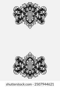 Vintage Classic Style Engraved Ornament Color Editable