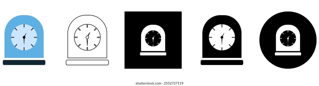 vintage relógio de mesa clássico minimalista e moderno analógico relógio pictograma ícone símbolo ícone de símbolo ui e ux design, glifos e linha de traçado