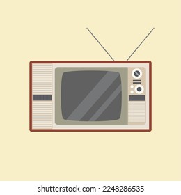 vintage classic television flat design vector illustration. retro tv design. oldies electronic