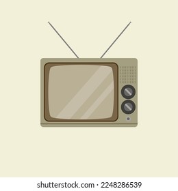 ilustración vectorial vintage clásica de diseño plano de televisión. diseño retro de tv. electrónico de los viejos