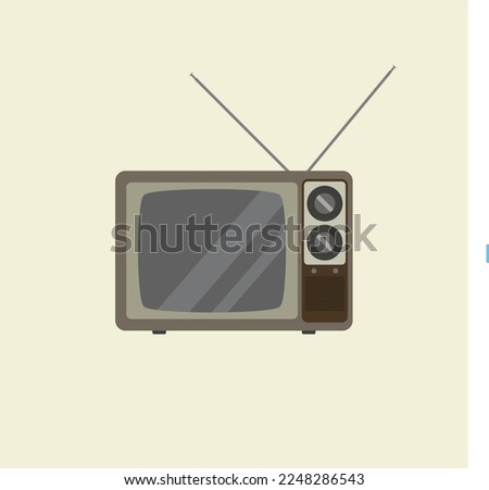 vintage classic television flat design vector illustration. retro tv design. oldies electronic