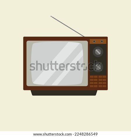 vintage classic television flat design vector illustration. retro tv design. oldies electronic