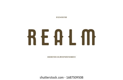 Vintage und klassische Schrift. Typografie-Schriftarten fett gedruckt. Vektorillustration veranschaulicht a bis z und Zahl.
