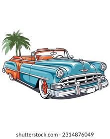 Vintage Classical Car Illustration, Vintage classic car illustration 