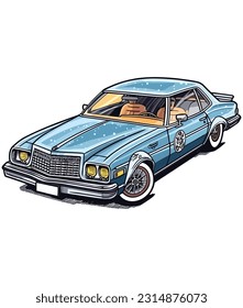 Vintage Classical Car Illustration, Vintage classic car illustration 