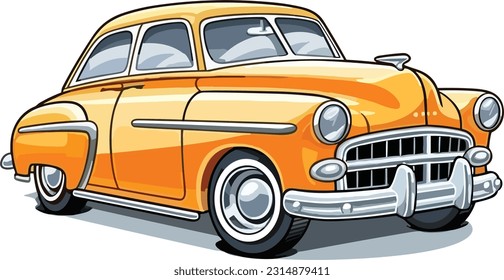 Vintage Classical Car Illustration, Vintage classic car illustration 