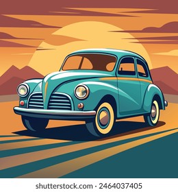 Vintage Klassische Auto-Illustration Vintage 
klassisch