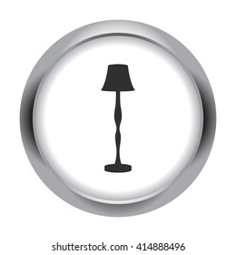 Vintage classical floor lamp sign simple icon on  background