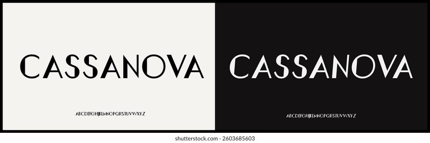 Vintage classy vector font. Alphabet with minimalist vintage uppercase.