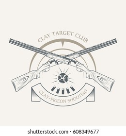 Vintage Clay Target And Gun Club Label.