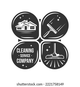 Vintage cleaning service label. Vector illustration