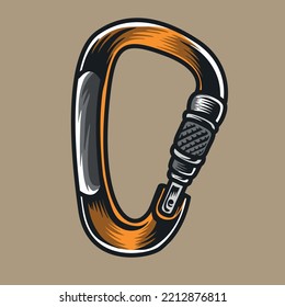 ilustración vintage de carabiners