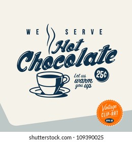 Vintage Clip Art - Hot Chocolate - Vector EPS10.