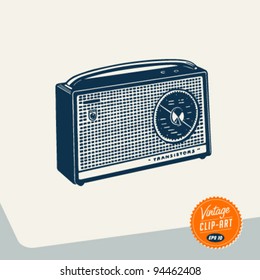 Vintage Clip Art - Radio - Vector EPS10.