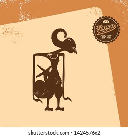 vintage clip art retro theme indonesian puppet hero