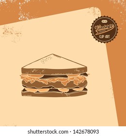 Vintage Clip Art Retro Theme Sandwich Slice