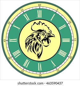 vintage clock with a cock