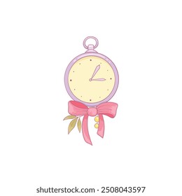 Vintage clock face. Retro clocks watchface with roman numerals, ornate watch and antic watches design. Antique elegant hour time clock. Isolated vector illustration icon on white background