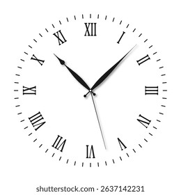 Vintage clock face with Roman numerals and retro hands. Victorian clock dial with hands and Roman numbers. Vector - Powered by Shutterstock - Get 15% off with code: PIKWIZARD15