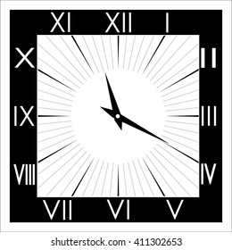 Vintage clock face with Roman numerals