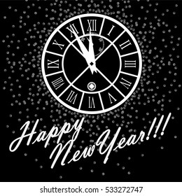 Vintage clock face with Roman numerals