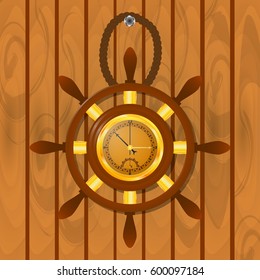 Vintage clock in pirate style.
