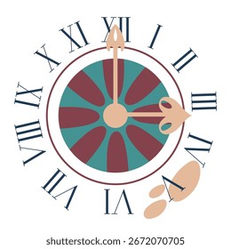 Vintage clock with roman numerals
