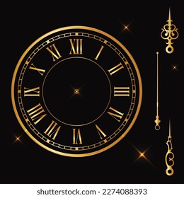 Premium Vector  Golden abstract technology background with clock concept  and time machine can rotate clock hands.