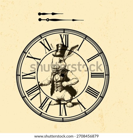 Vintage clock with Roman numerals isolated on a white background. Black antique clock with hands and a Roman dial. Vector