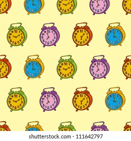 vintage clock seamless pattern